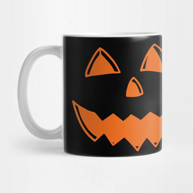 halloween pumpkin smiling face by Freia Print